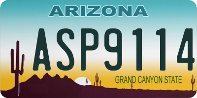 AZ license plate ASP9114