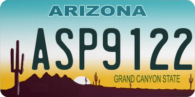 AZ license plate ASP9122
