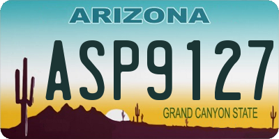 AZ license plate ASP9127
