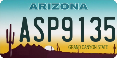 AZ license plate ASP9135