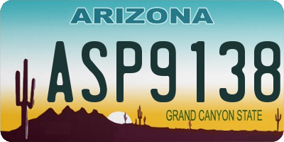 AZ license plate ASP9138