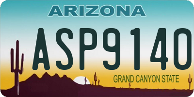 AZ license plate ASP9140