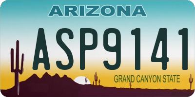 AZ license plate ASP9141