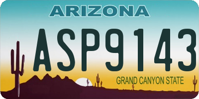 AZ license plate ASP9143