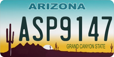 AZ license plate ASP9147