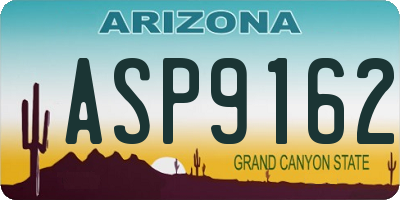 AZ license plate ASP9162