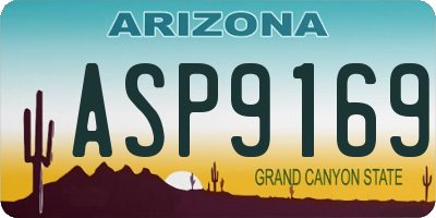 AZ license plate ASP9169