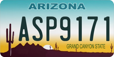 AZ license plate ASP9171
