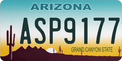 AZ license plate ASP9177