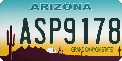AZ license plate ASP9178