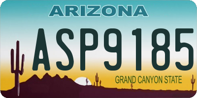 AZ license plate ASP9185