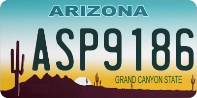 AZ license plate ASP9186