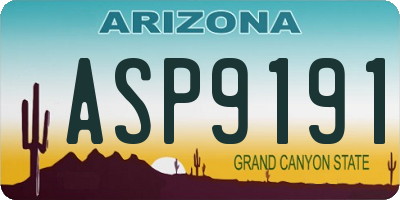 AZ license plate ASP9191