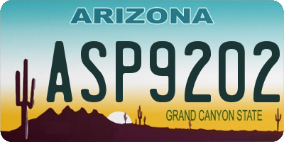 AZ license plate ASP9202