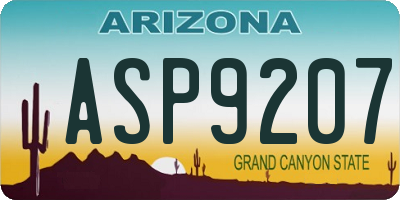 AZ license plate ASP9207