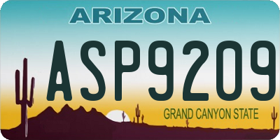 AZ license plate ASP9209