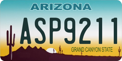 AZ license plate ASP9211