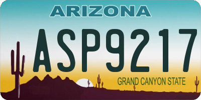 AZ license plate ASP9217