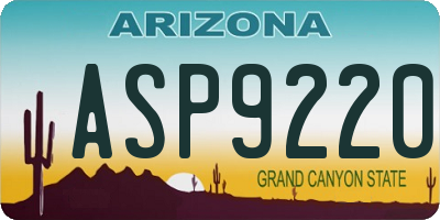 AZ license plate ASP9220