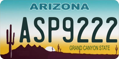 AZ license plate ASP9222