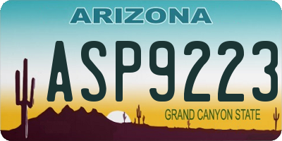 AZ license plate ASP9223