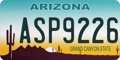 AZ license plate ASP9226
