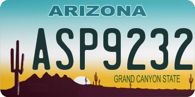 AZ license plate ASP9232