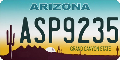 AZ license plate ASP9235