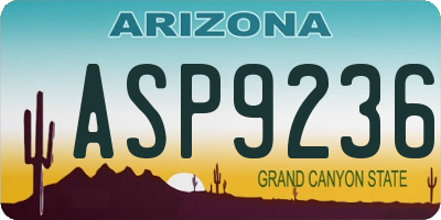 AZ license plate ASP9236