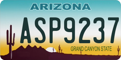 AZ license plate ASP9237
