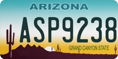 AZ license plate ASP9238
