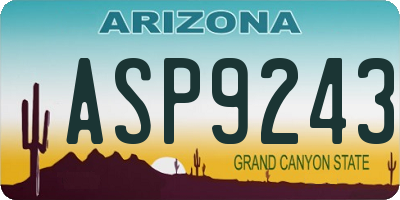 AZ license plate ASP9243