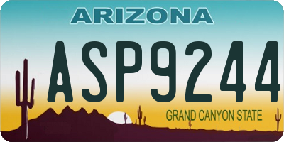 AZ license plate ASP9244