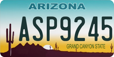 AZ license plate ASP9245