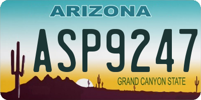 AZ license plate ASP9247