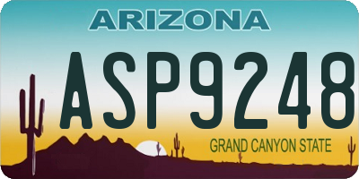 AZ license plate ASP9248