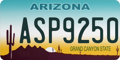 AZ license plate ASP9250