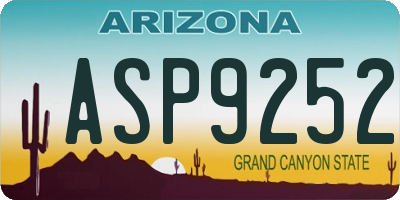 AZ license plate ASP9252