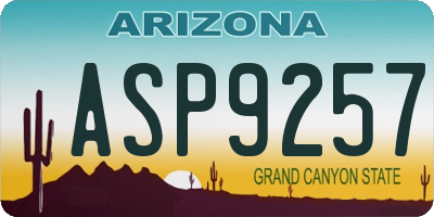 AZ license plate ASP9257