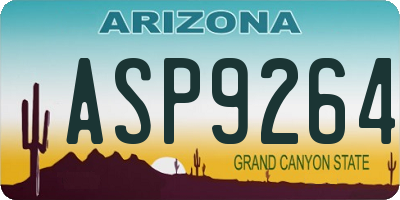 AZ license plate ASP9264