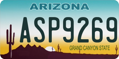 AZ license plate ASP9269