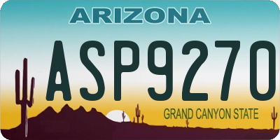 AZ license plate ASP9270