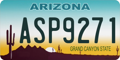 AZ license plate ASP9271