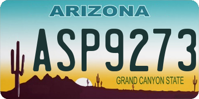 AZ license plate ASP9273