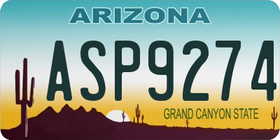 AZ license plate ASP9274