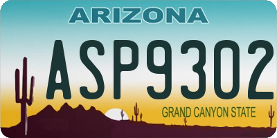 AZ license plate ASP9302