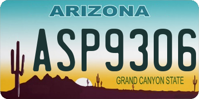 AZ license plate ASP9306