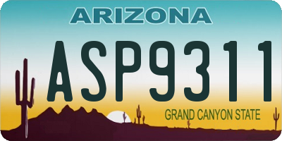 AZ license plate ASP9311