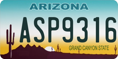 AZ license plate ASP9316