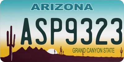AZ license plate ASP9323